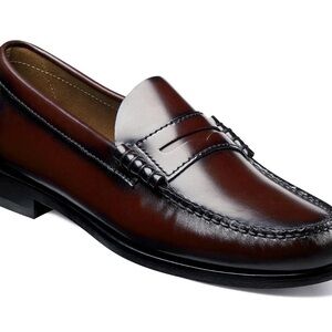 Florsheim Dark Brown Leather Slip-On Loafers